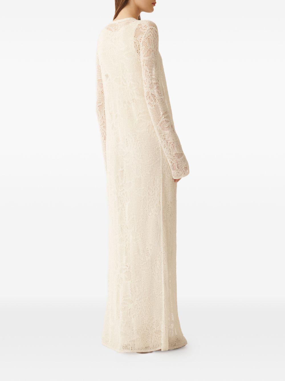 Fabiana Filippi Crochet long cardigan WHITE