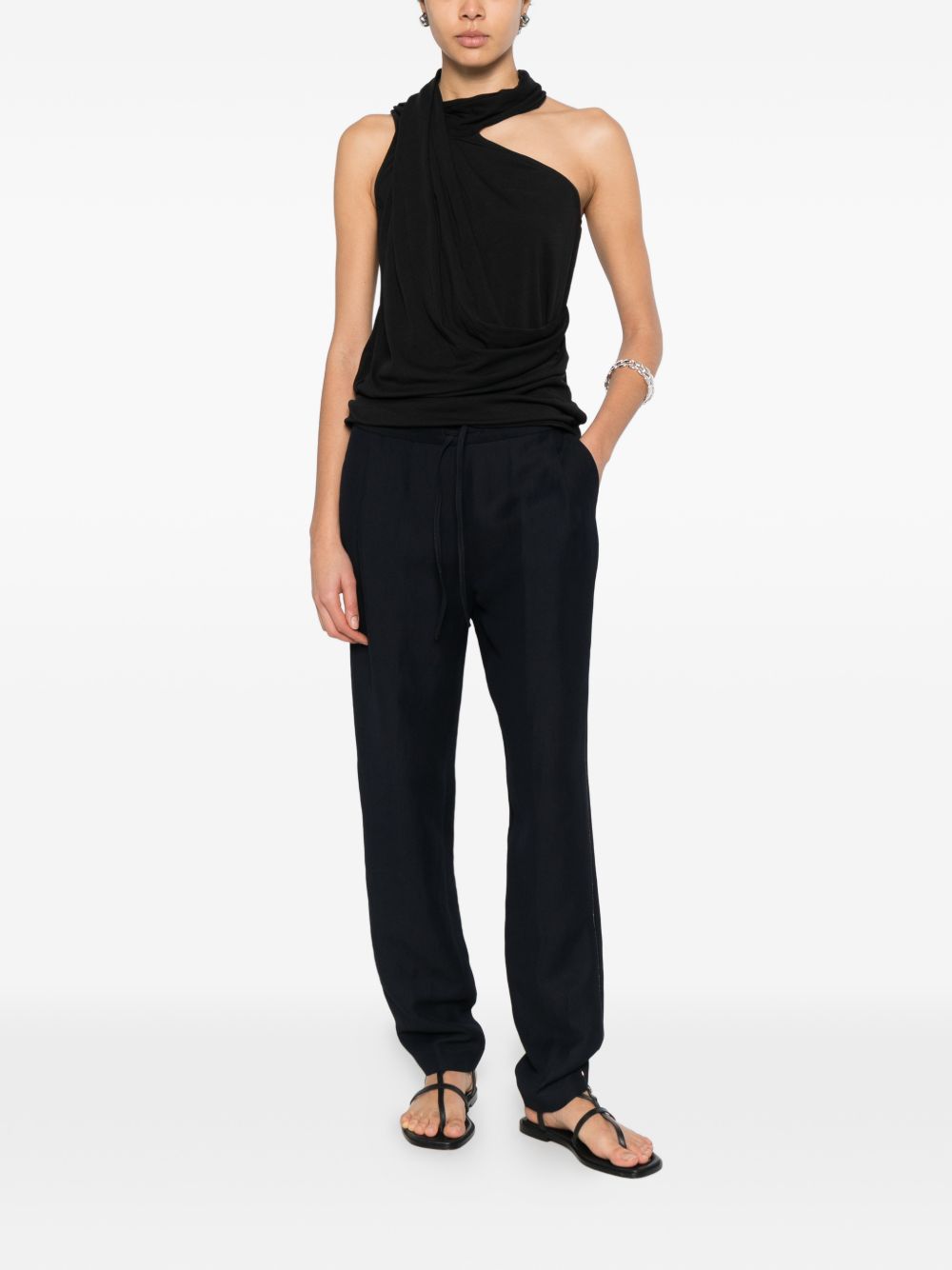 Fabiana Filippi Linen blend trousers NAVY