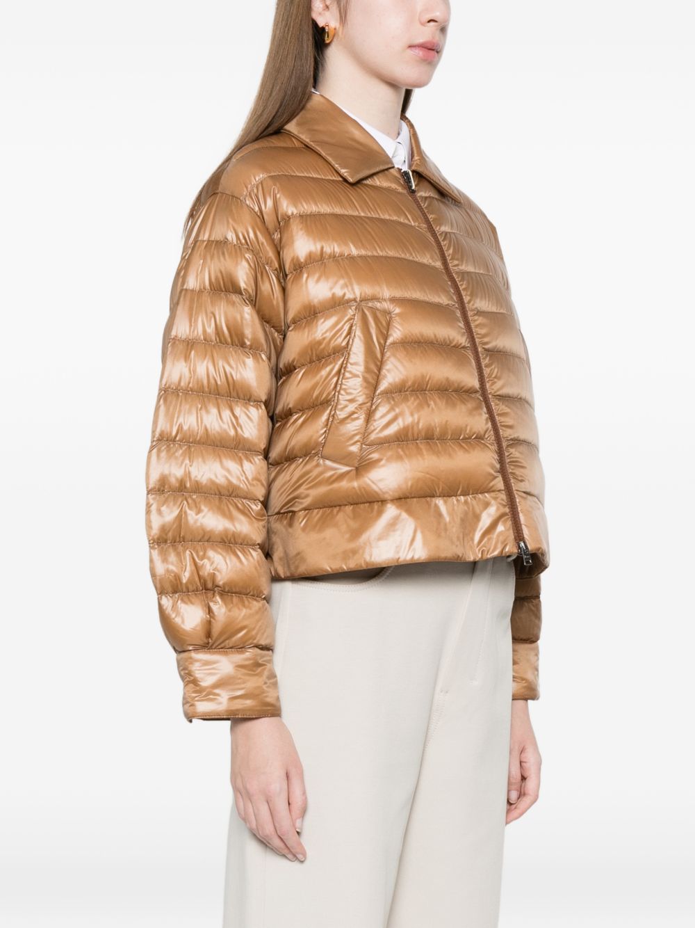 Herno Nylon short down jacket CAMEL