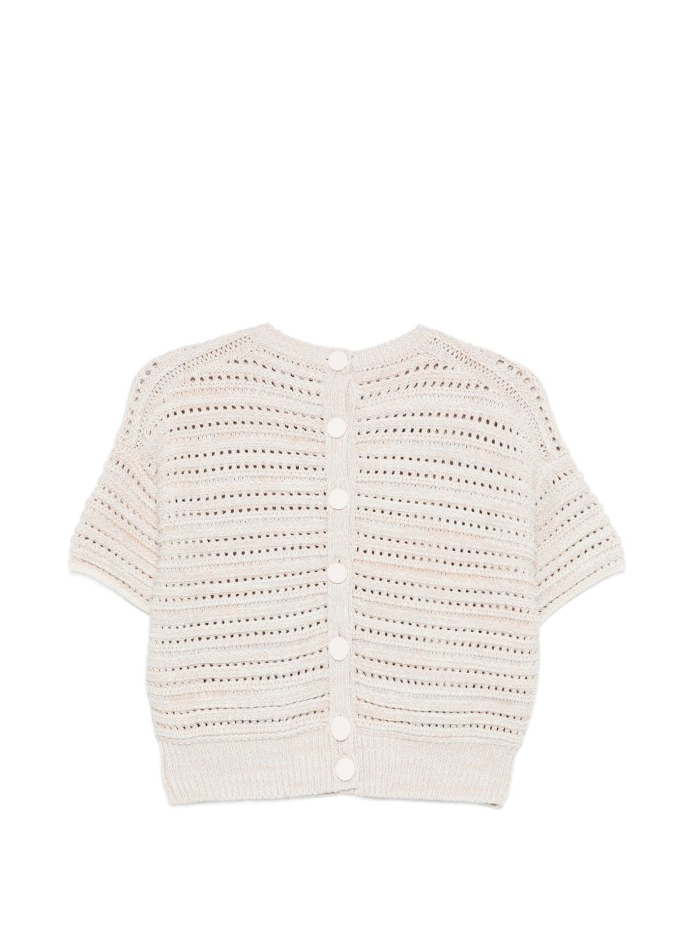 Emporio Armani Cotton open-knit cardigan BEIGE