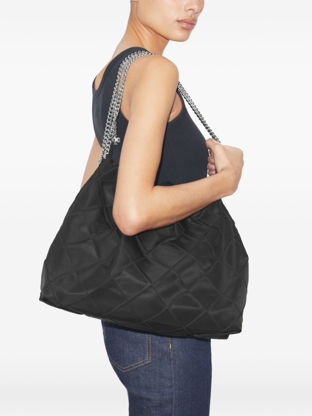 Tory Burch Fleming nylon hobo bag BLACK