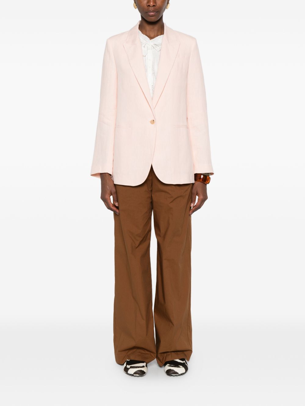 Forte Forte Linen single-breasted jacket PINK