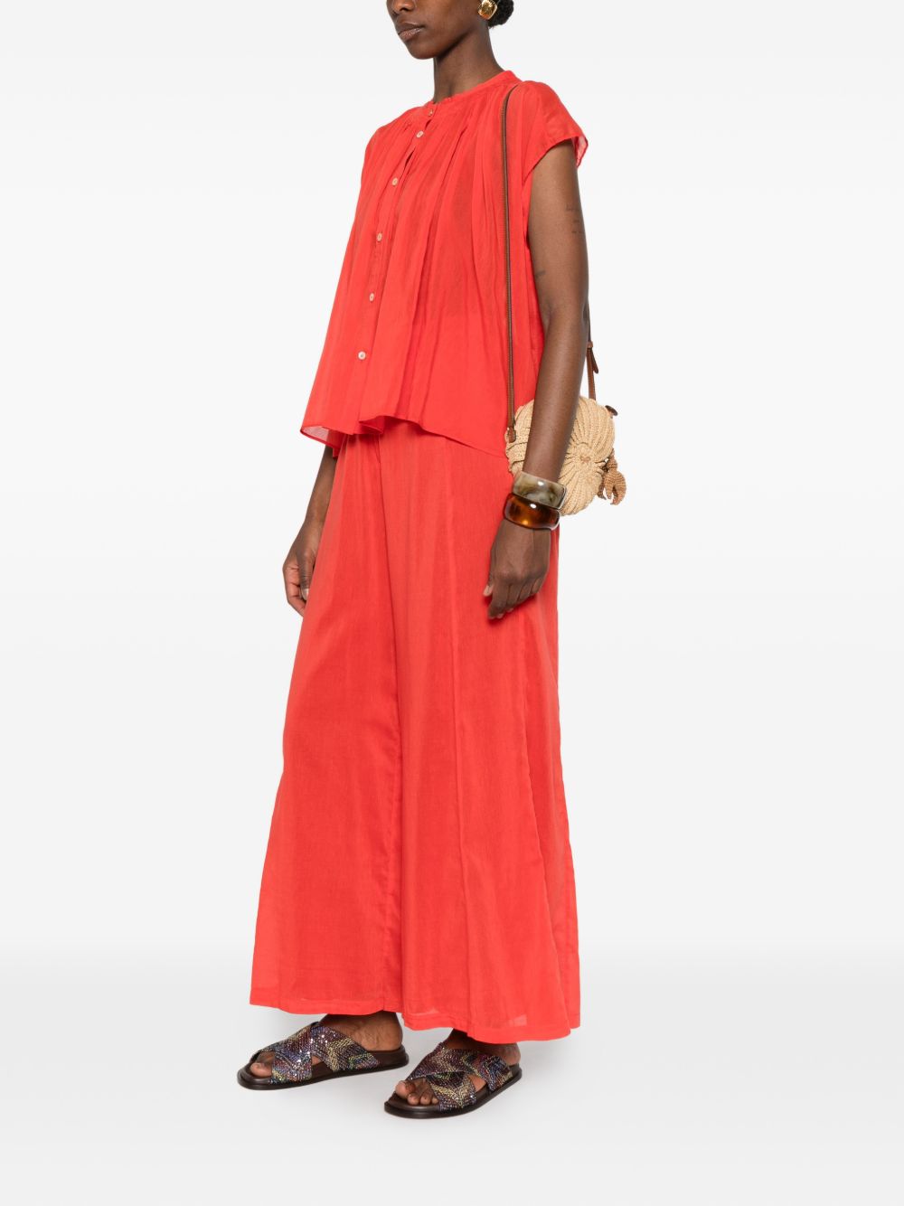 Forte Forte Voile cotton and silk trousers RED