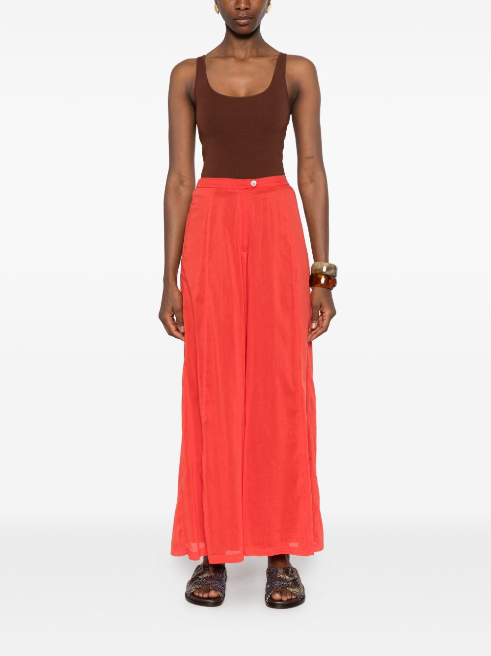 Forte Forte Voile cotton and silk trousers RED