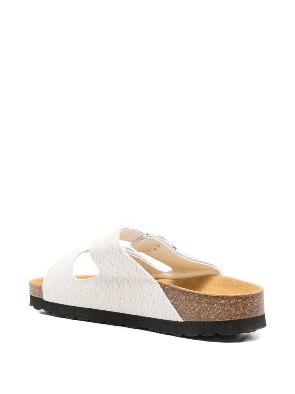 Woolrich Two Bands leather sandals WHITE