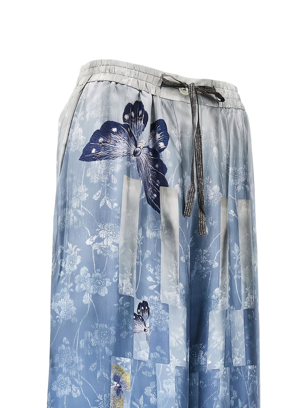 Pierre Louis Mascia Printed silk trousers LIGHT BLUE