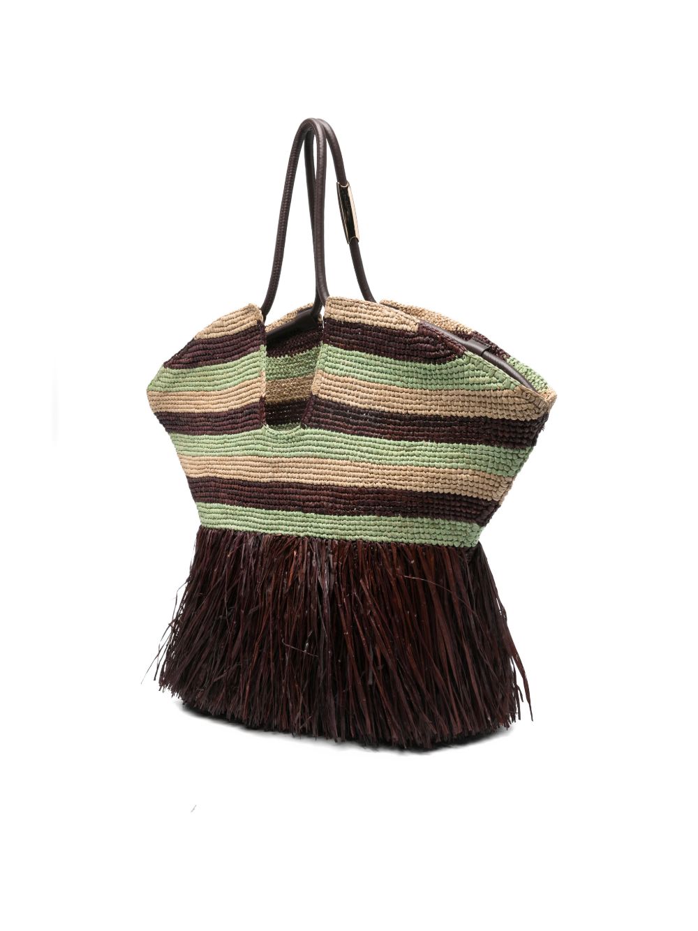 Zimmermann Striped Fringe Tote BORDEAUX