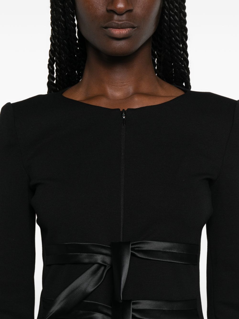 Emporio Armani Collarless Zip-Front Jacket BLACK