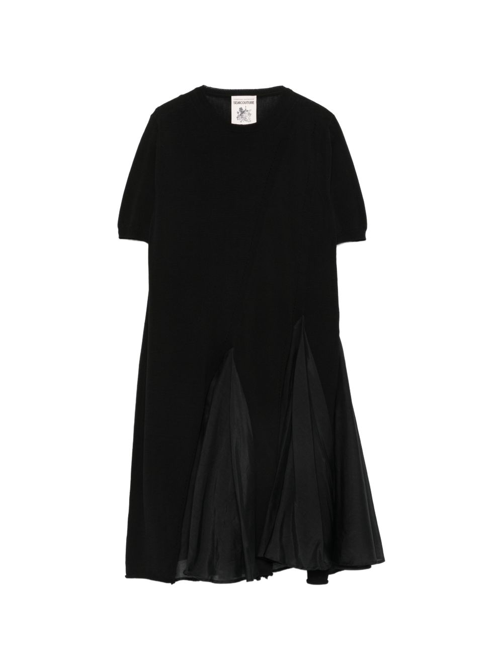 Semicouture Blondie cotton and silk dress BLACK