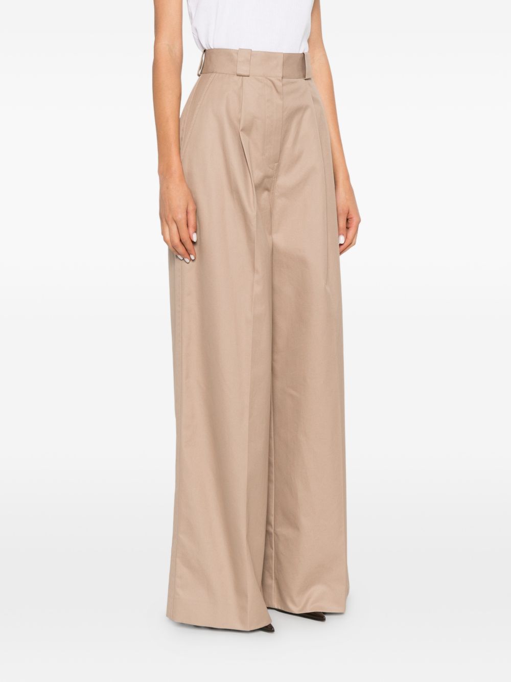 Balenciaga Cotton high-waisted trousers BEIGE