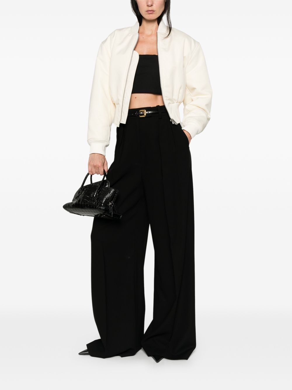 Balenciaga Cropped bomber jacket Ivory