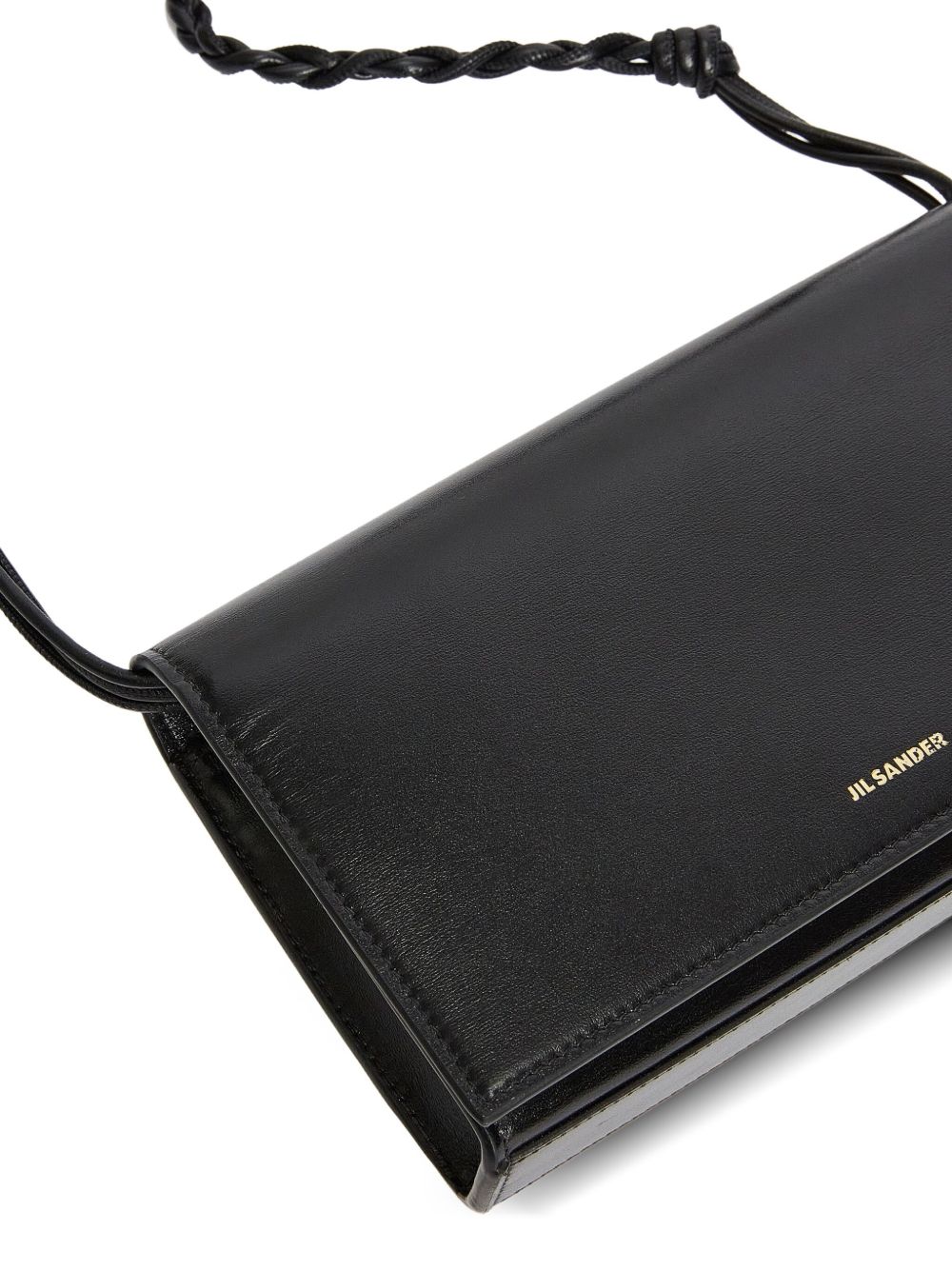 Jil Sander Folded Leather Clutch BLACK