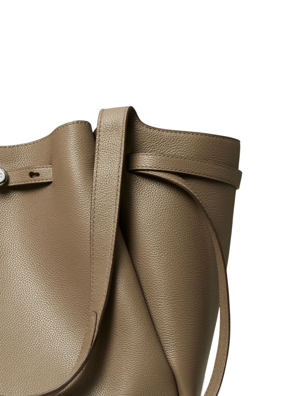 Tory Burch Pebbled Leather Top Handle Bag Gray