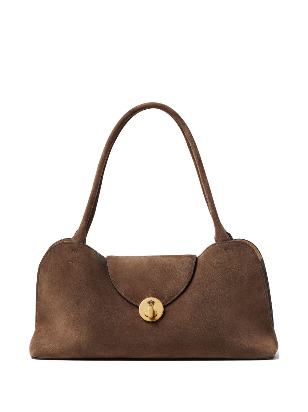 Versace Vivian Medium Suede Shoulder Bag BROWN