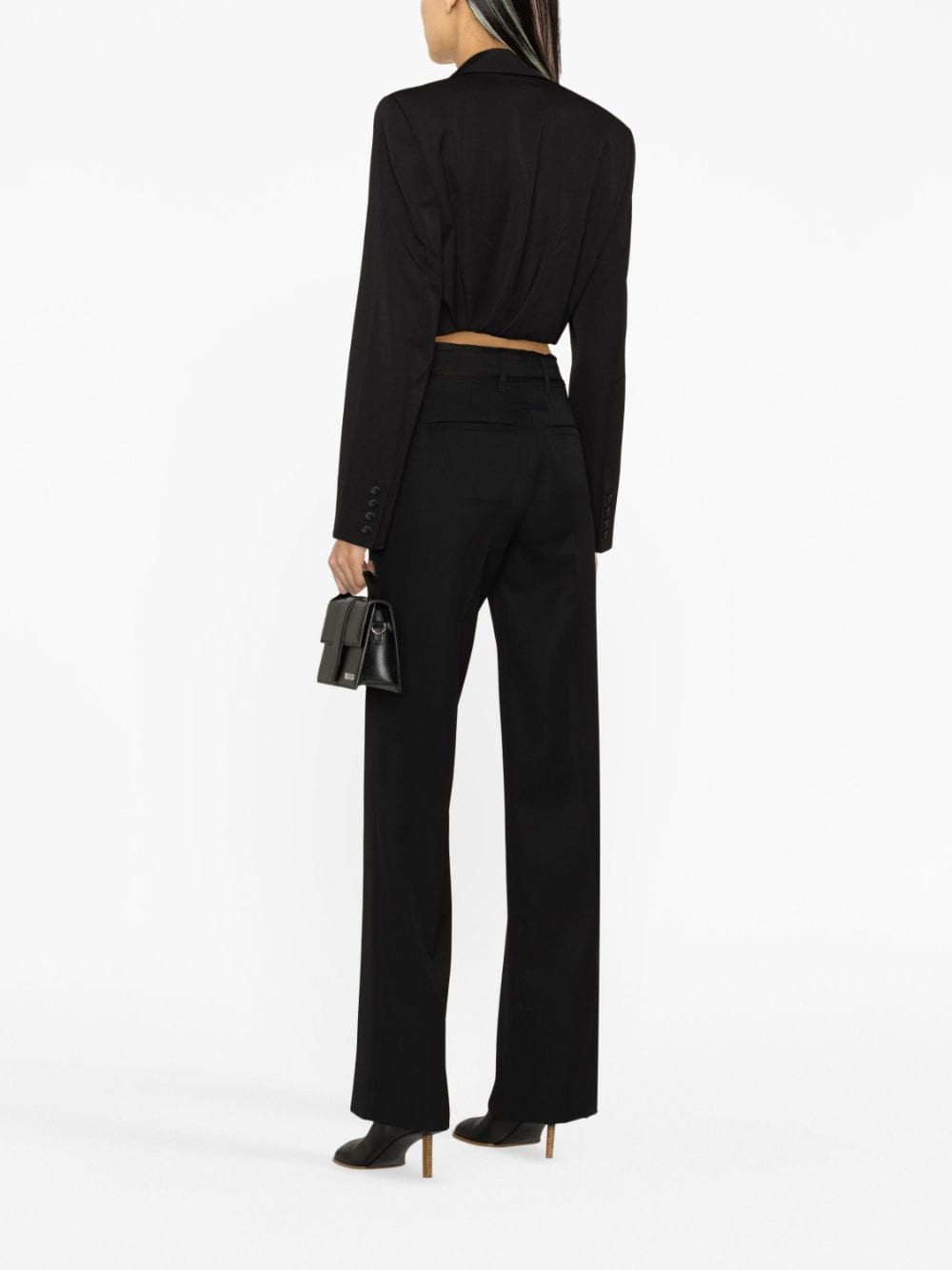 JACQUEMUS Ficelle High-Waist Straight-Leg Virgin Wool Trousers Black Black