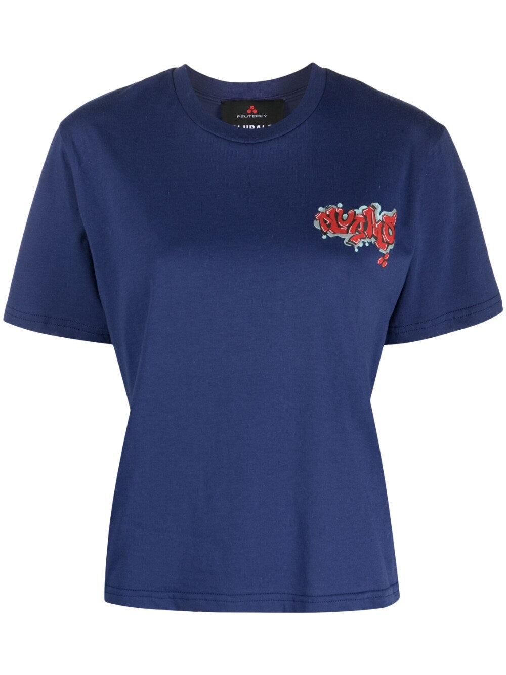 Peuterey Graffiti-Print Cotton T-Shirt Blue Blue