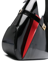 Ferragamo Extra Large Patent Leather Shoulder Hobo Bag Black