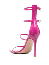 Gianvito Rossi 110mm Buckle-Detail Leather Sandals Fuchsia fuchsia