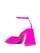The Attico Piper 90 Satin Pyramid-Heel Sandals Fuchsia