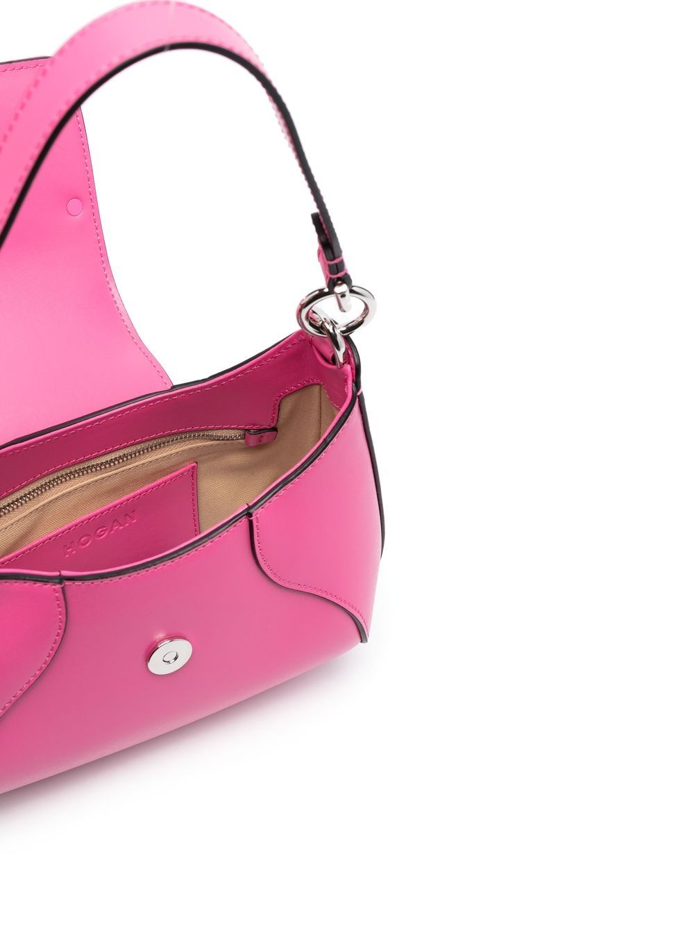 Hogan H-Hobo Calf Leather Shoulder Bag Pink