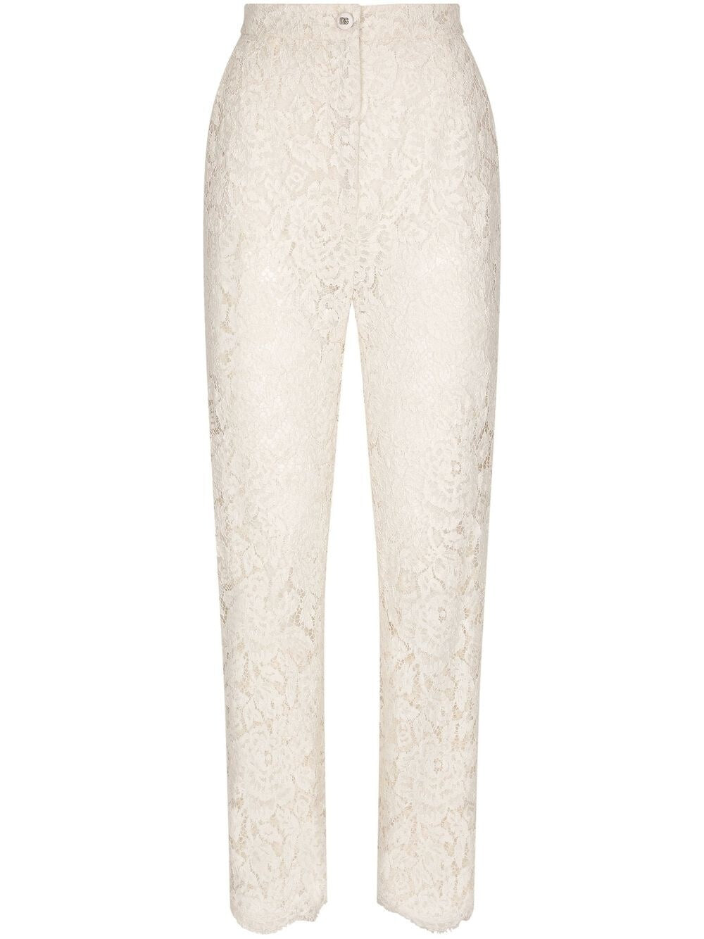 Dolce & Gabbana Floral-lace Trousers White