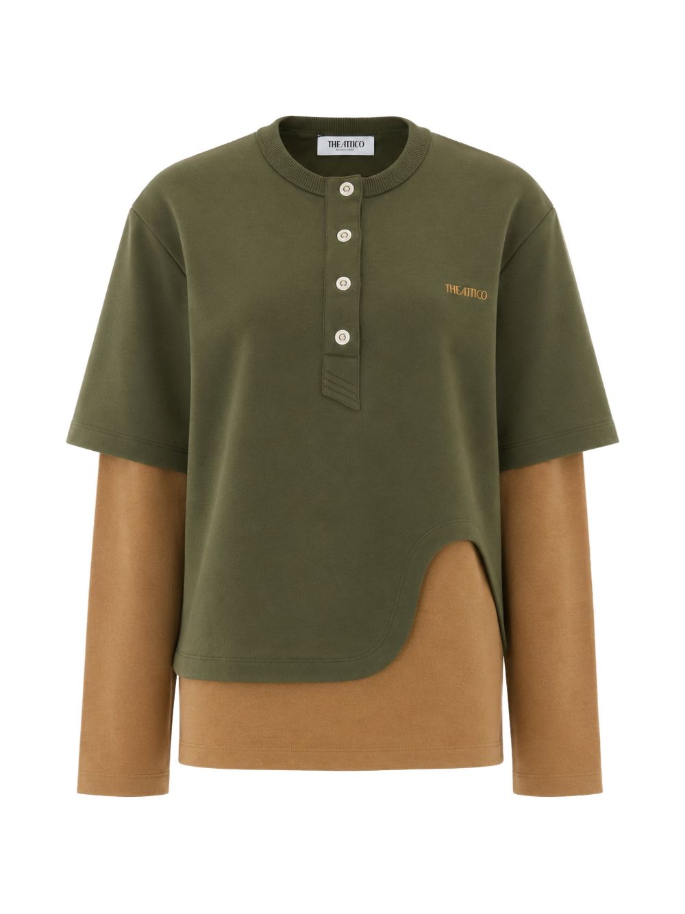 The Attico Color-Block Button Shirt GREEN