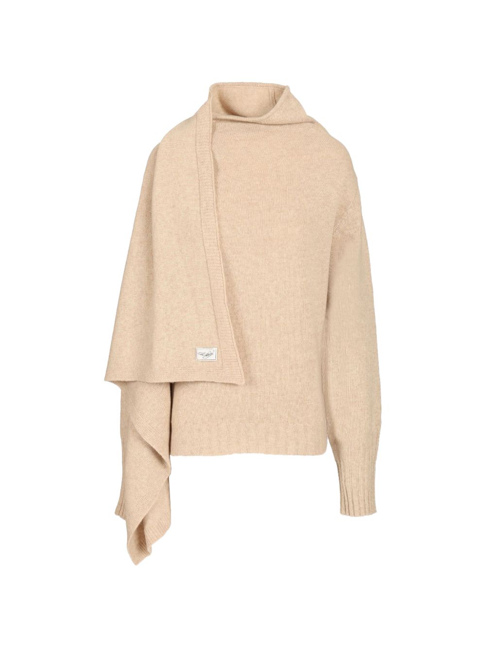 The Attico Roll Neck Scarf Sweater BEIGE