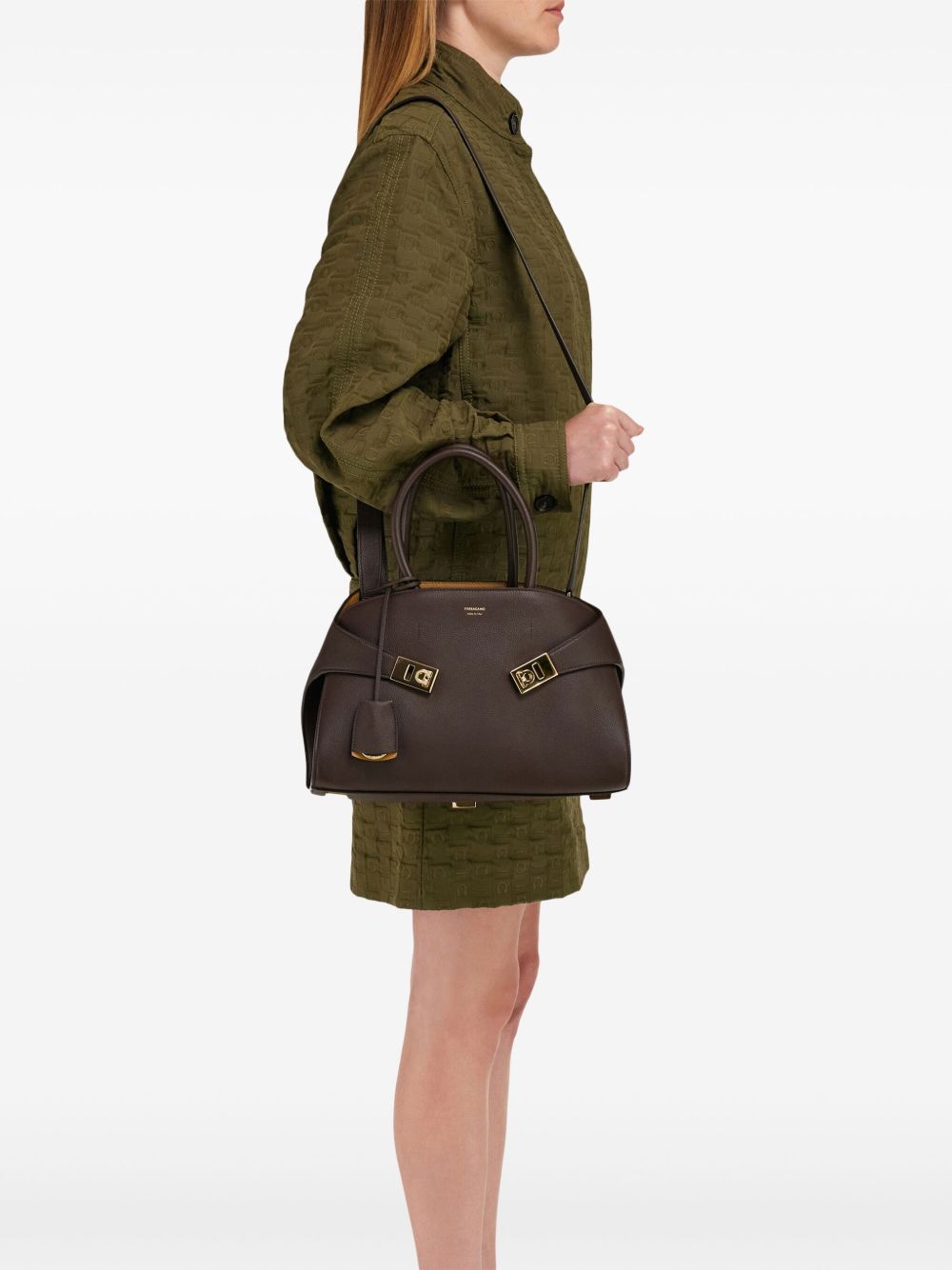 Ferragamo Hug Small Handbag BROWN