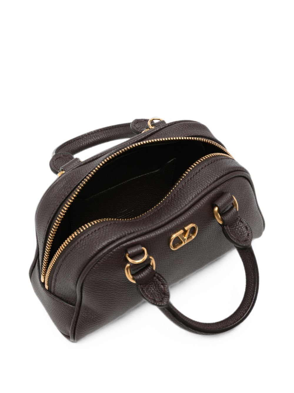 Valentino Garavani VLogo Mini Bowling Bag BROWN