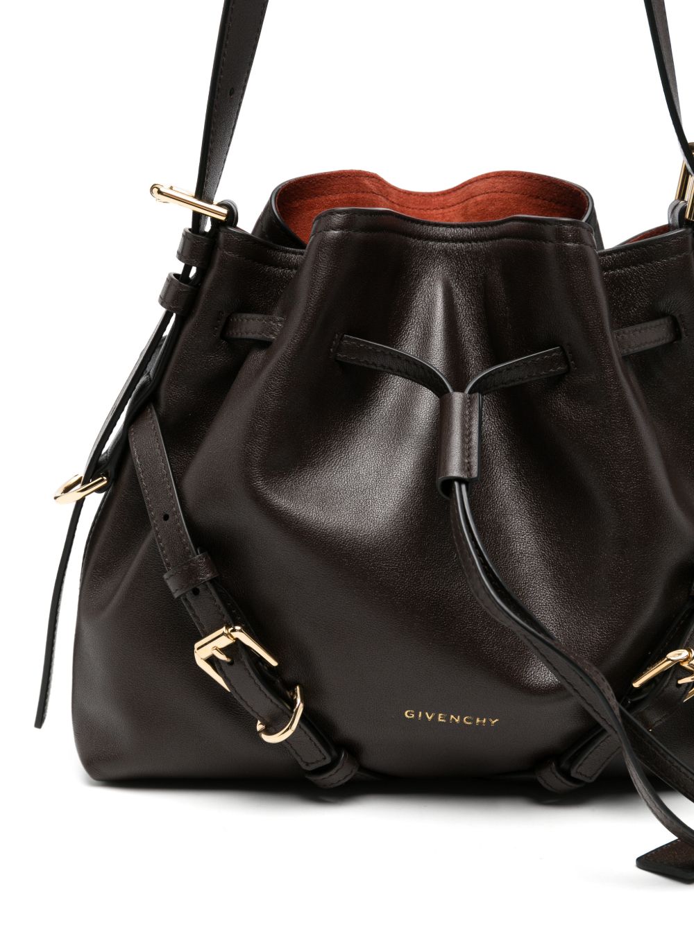 Givenchy Voyou Leather Bucket Bag BROWN