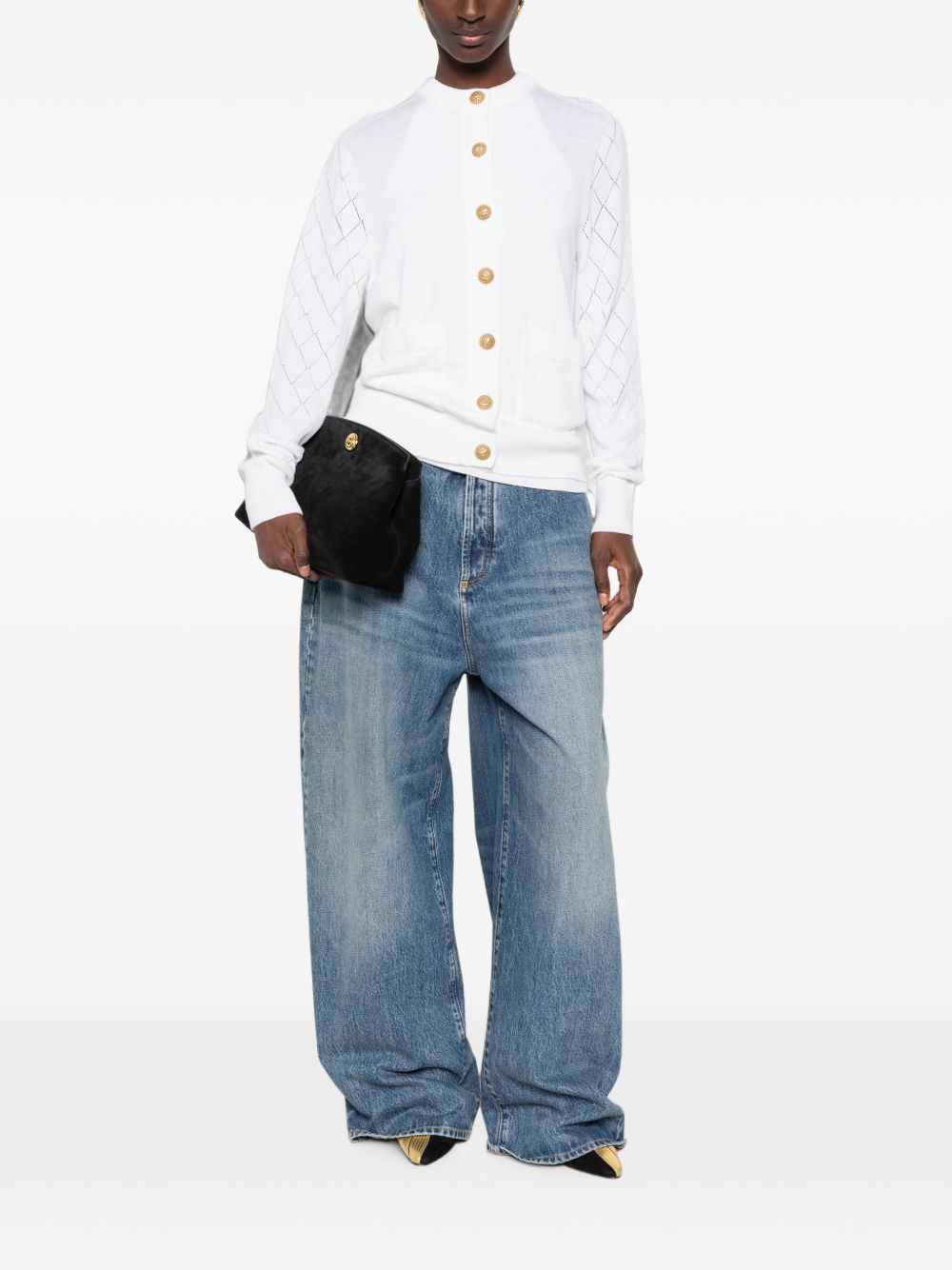Balmain Cardigan WHITE