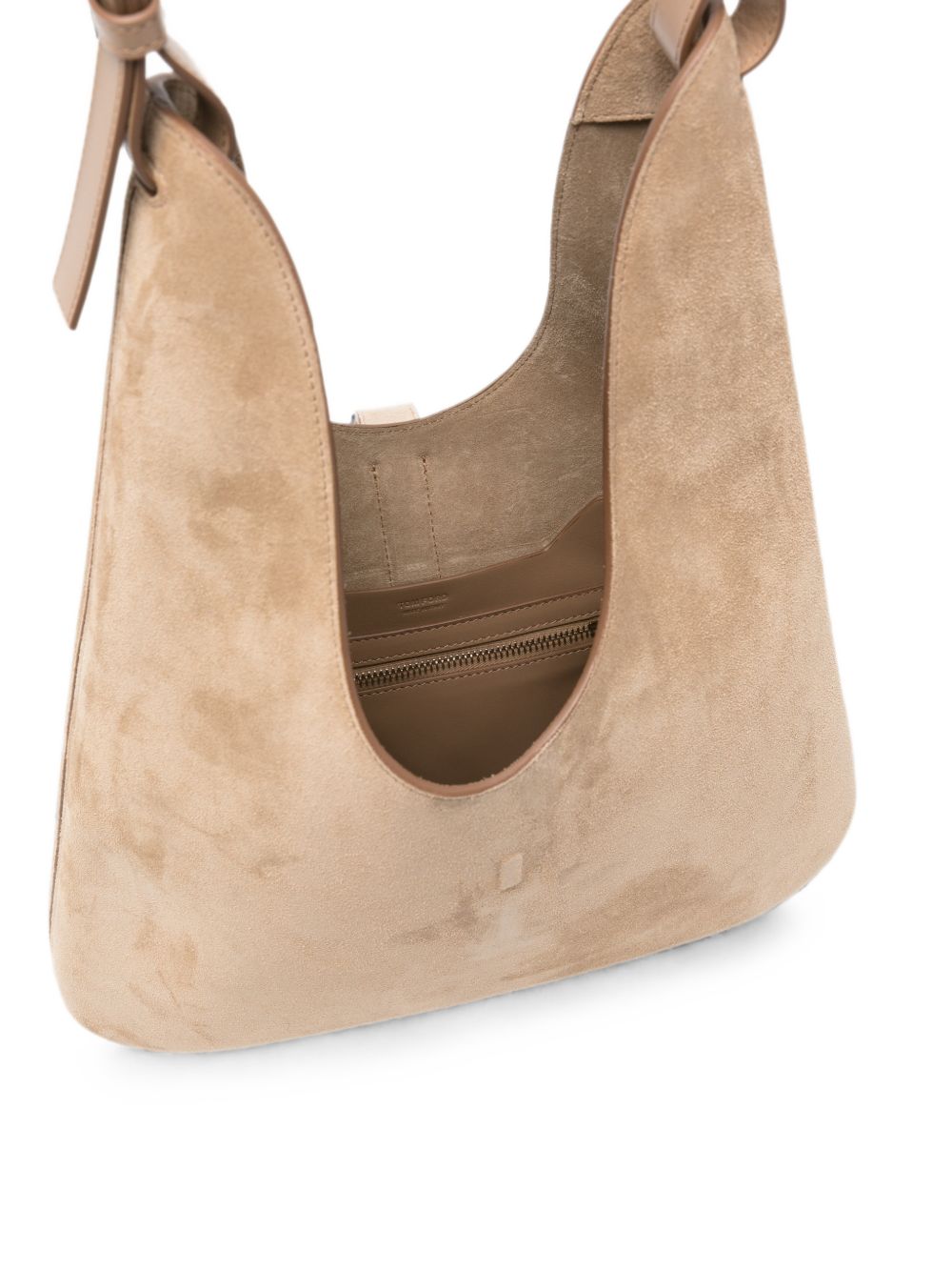Tom Ford Suede T-Clasp Shoulder Bag BEIGE