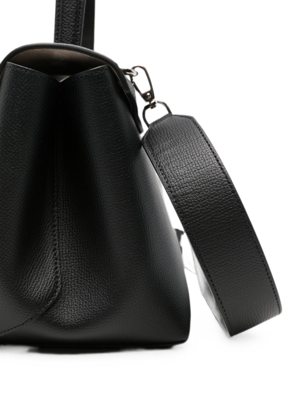Emporio Armani Leather Foldover Bag BLACK