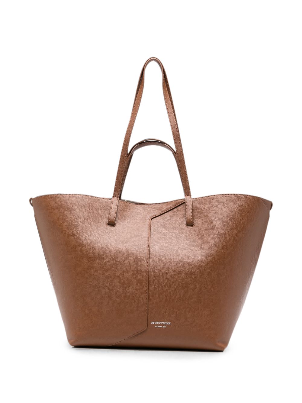Emporio Armani Leather Tote Bag BROWN