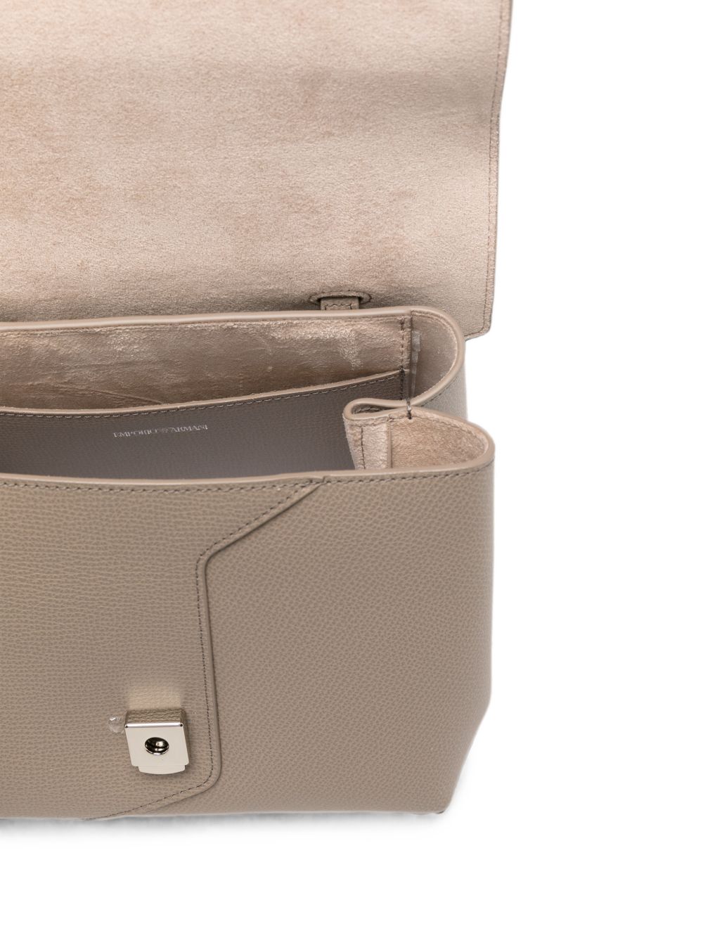 Emporio Armani Leather Top Handle Bag Gray