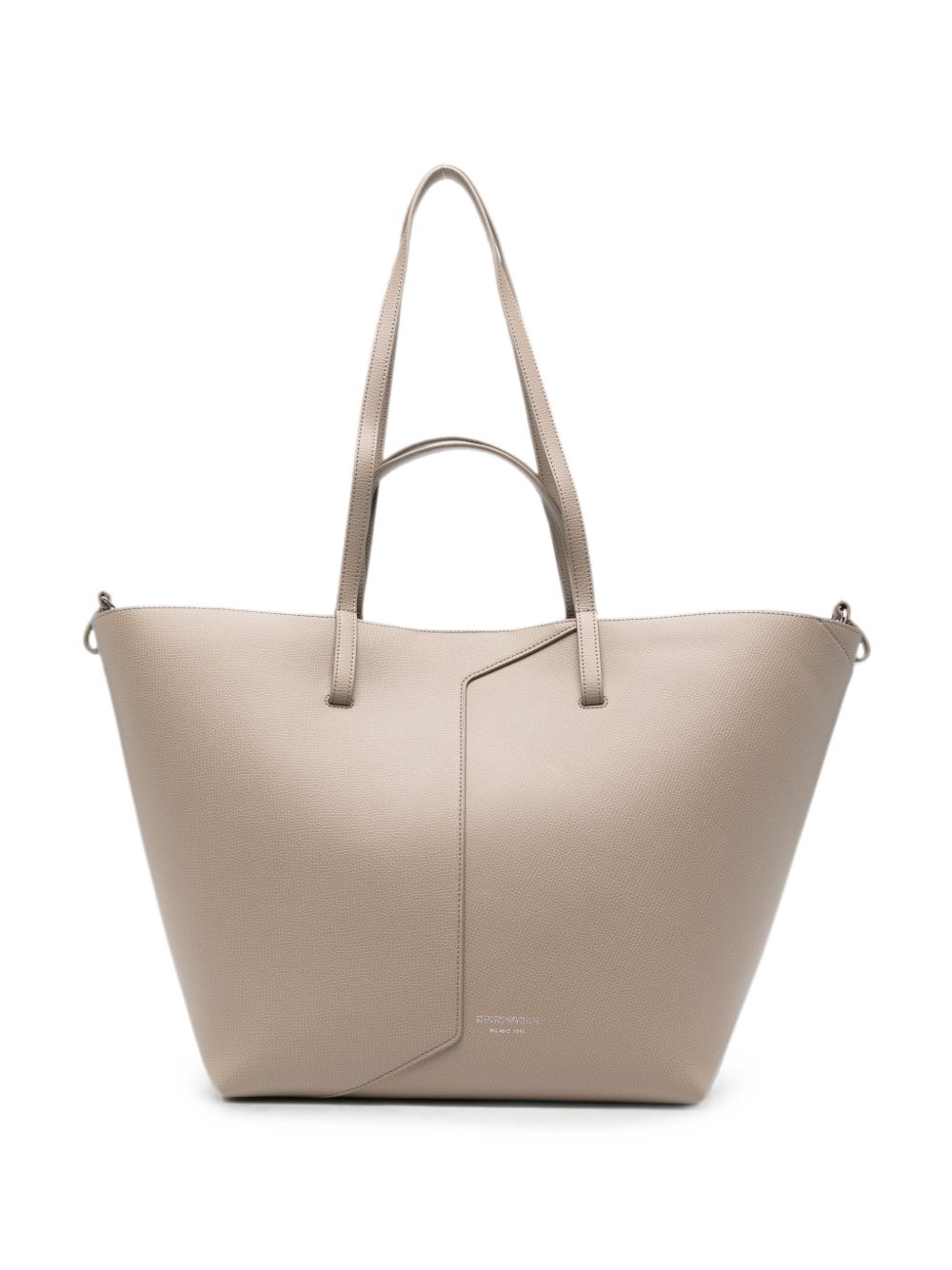 Emporio Armani Leather Tote Bag Gray