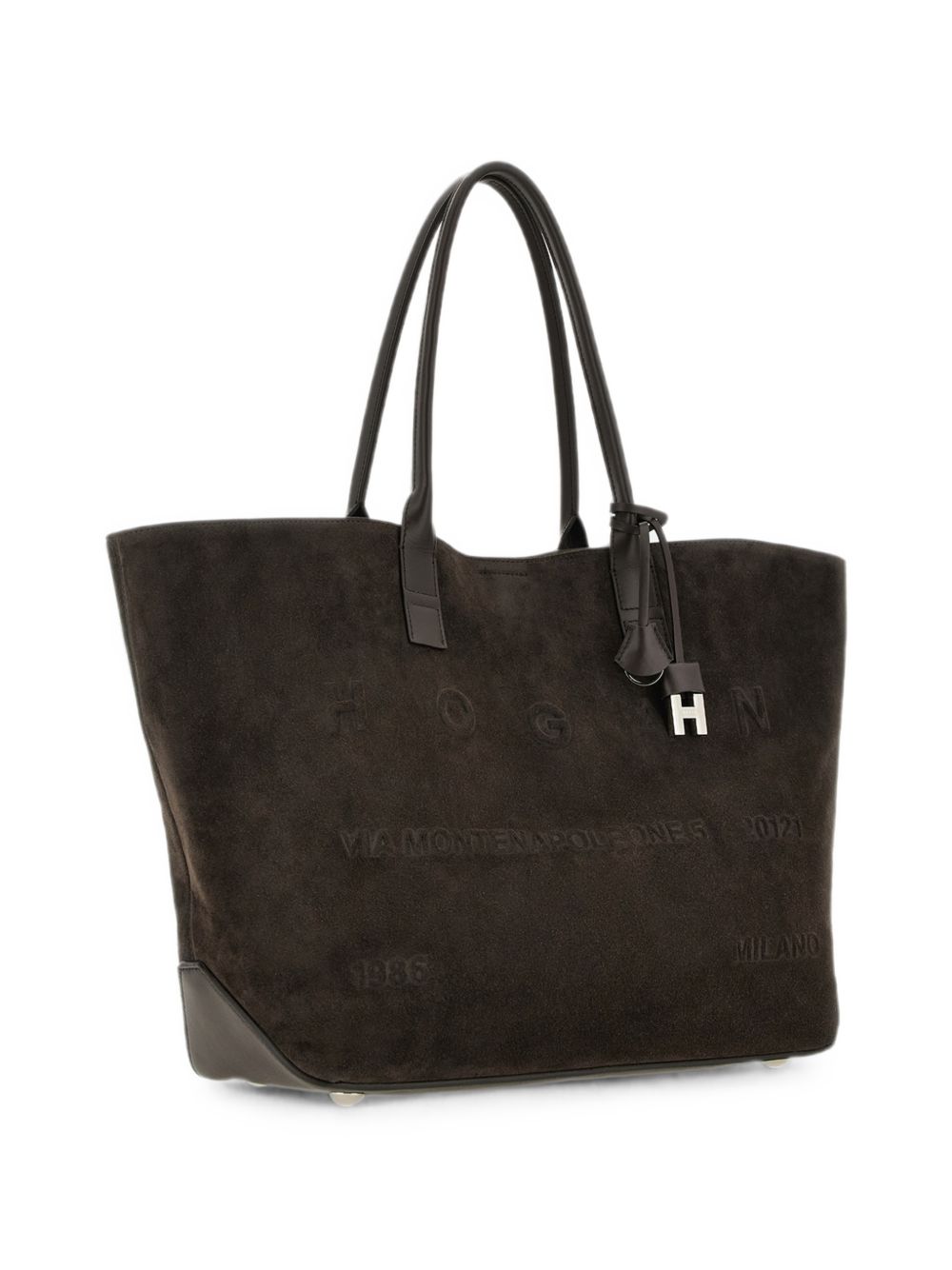 Hogan Address Medium Leather Tote BROWN