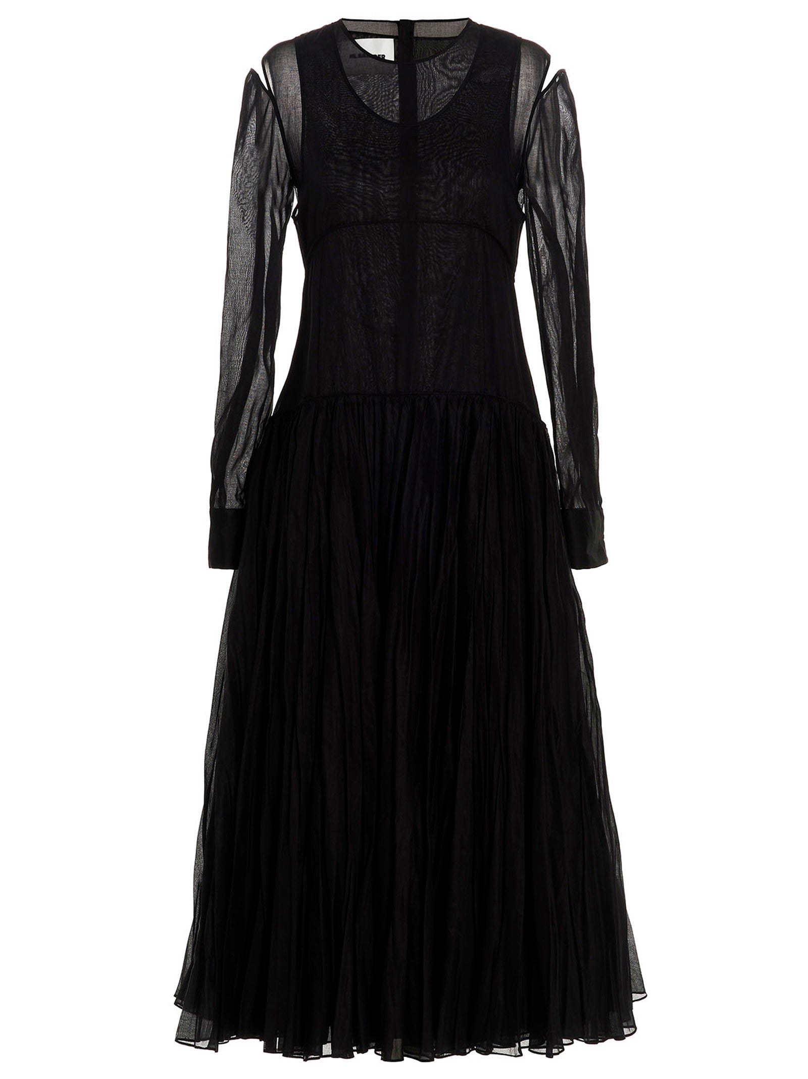 Jil Sander Pleated Skirt Dress Black