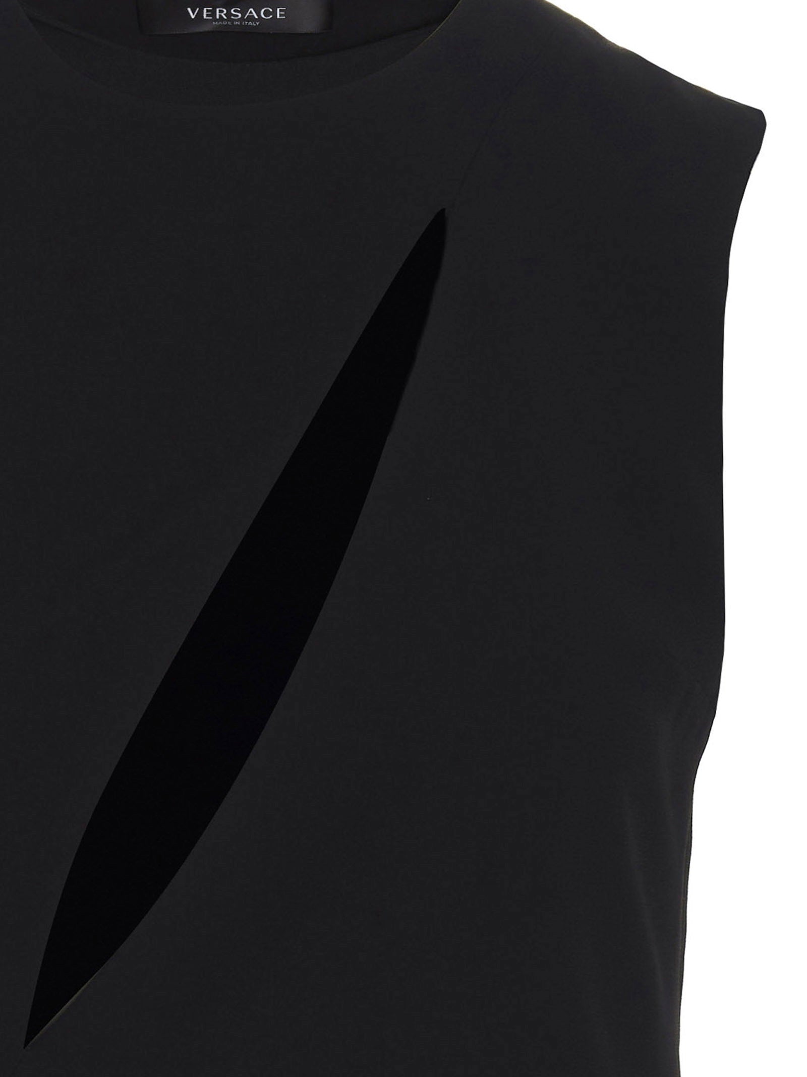 Versace Cut Out Midi Dress Black