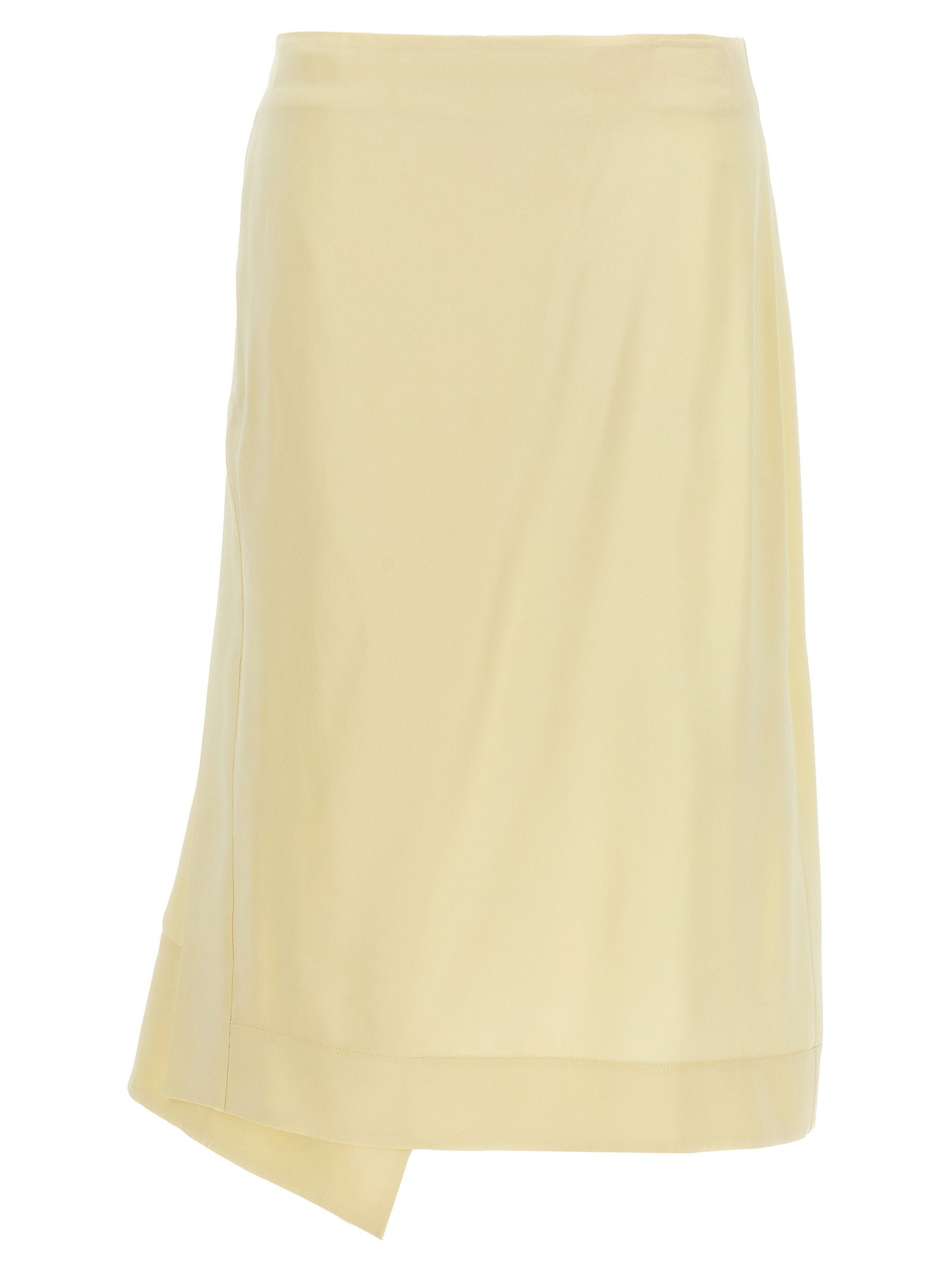 Jil Sander Satin Skirt With Side Slit Yellow