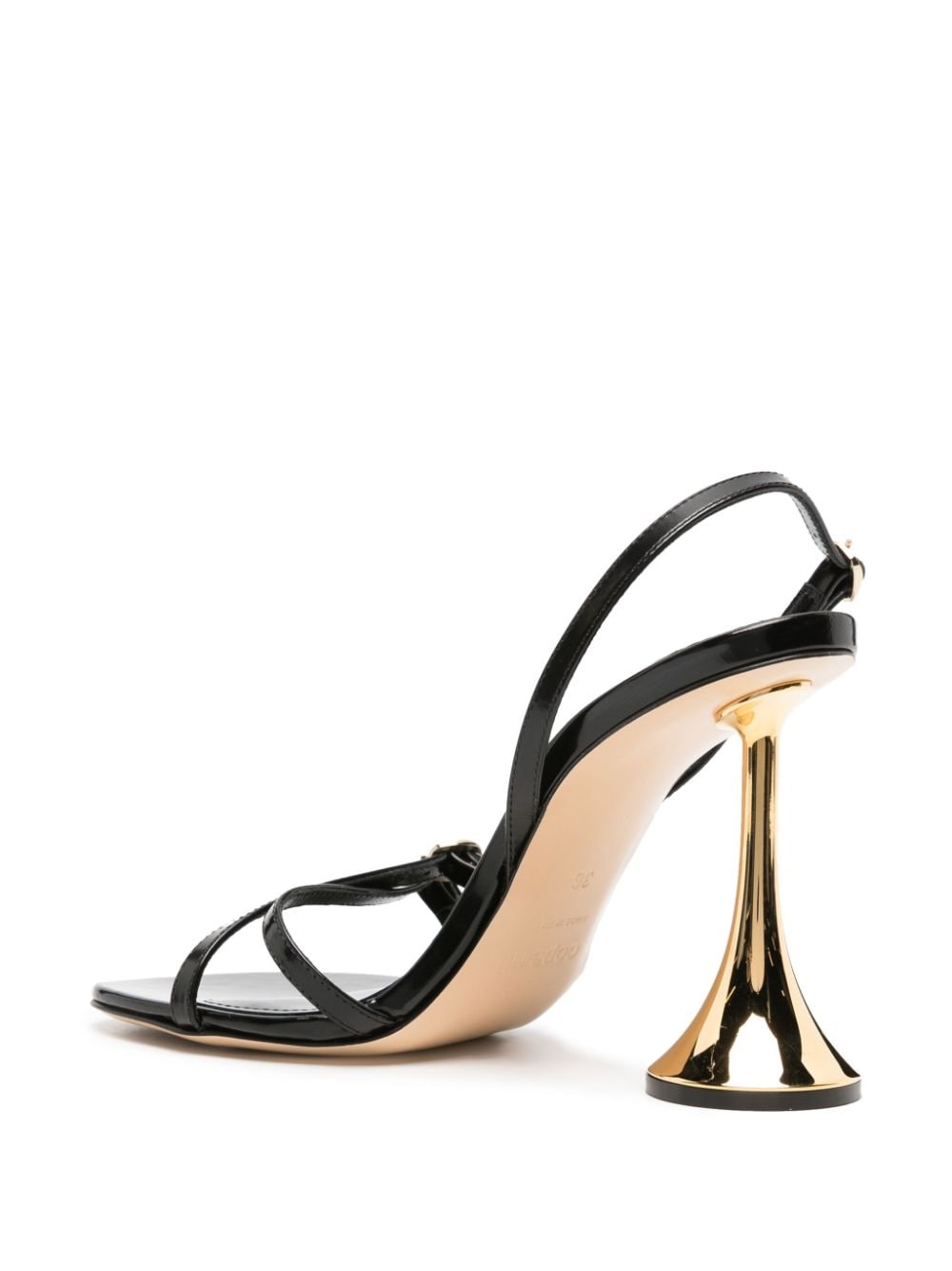 Coperni Sculpted Heel Buckled Leather Sandals Black black