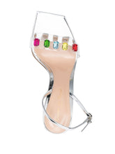 Gianvito Rossi Ribbon Candy 85mm Crystal-Embellished Transparent Sandals Grey