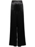 Ferragamo Wide-Leg Satin Crepe Trousers Black