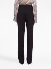 Ferragamo High-Waisted Virgin Wool Straight-Leg Trousers Black Black