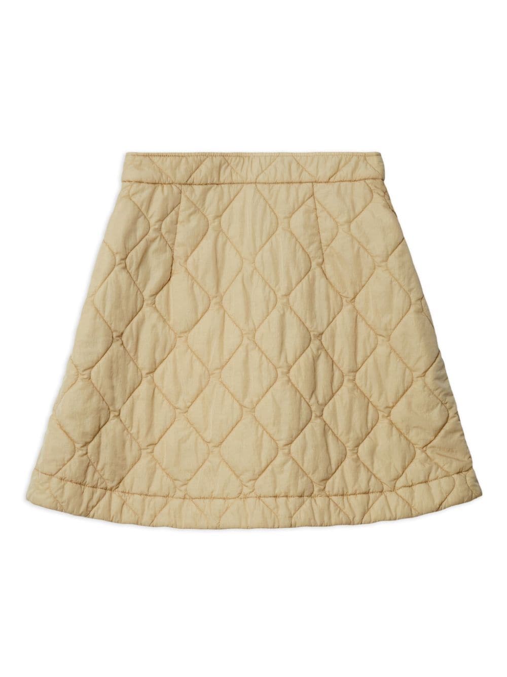 Burberry Quilted A-Line Mini Skirt White