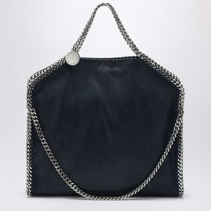 Stella McCartney Navy Falabella Fold Over Eco-Leather Tote Bag Blue