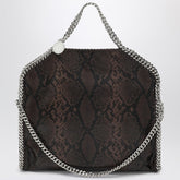 Stella McCartney Falabella Fold Over Shoulder Tote in Snake Print Brown