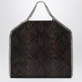 Stella McCartney Falabella Fold Over Shoulder Tote in Snake Print Brown