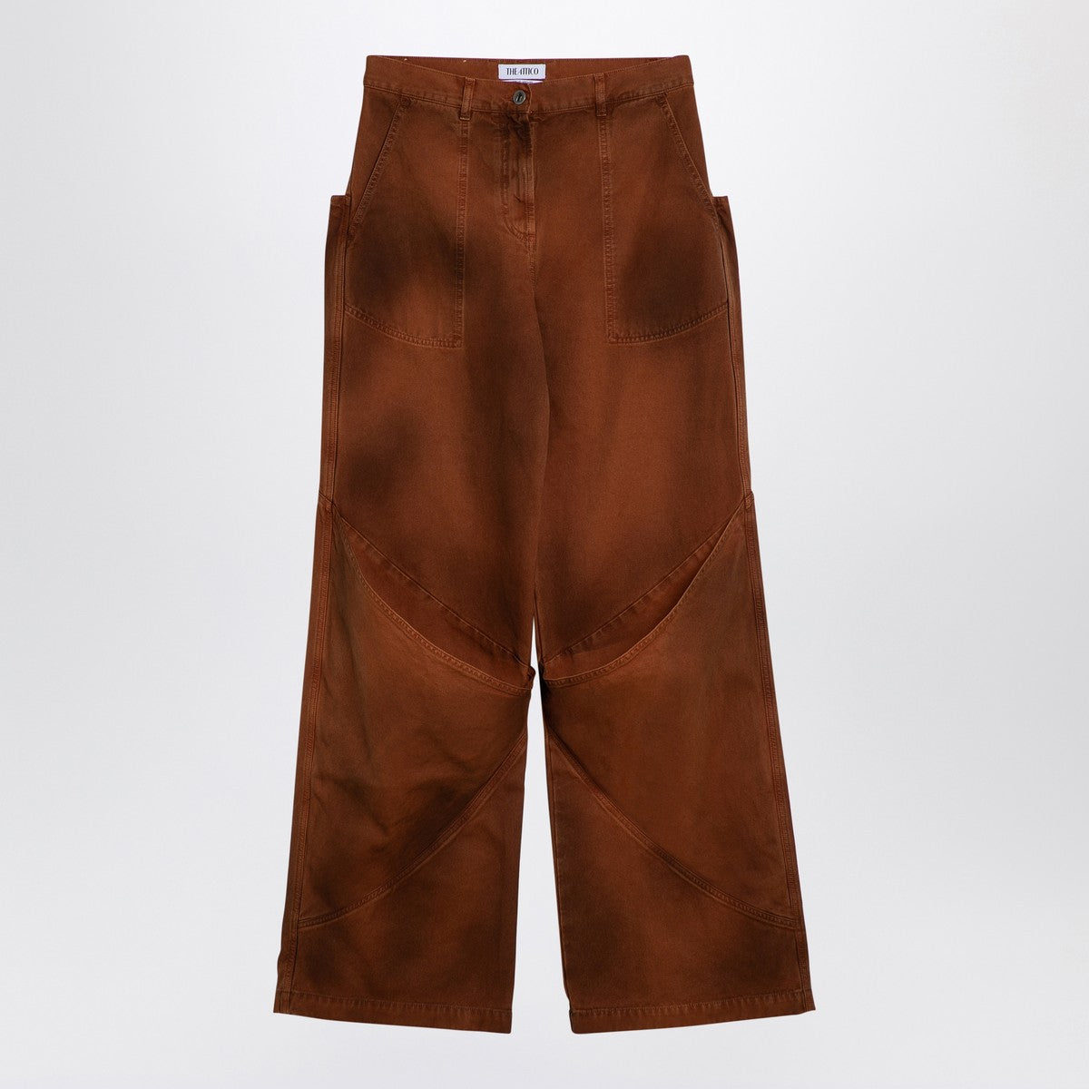 The Attico Brown Shaded Loose-Fit Denim Jeans Brown