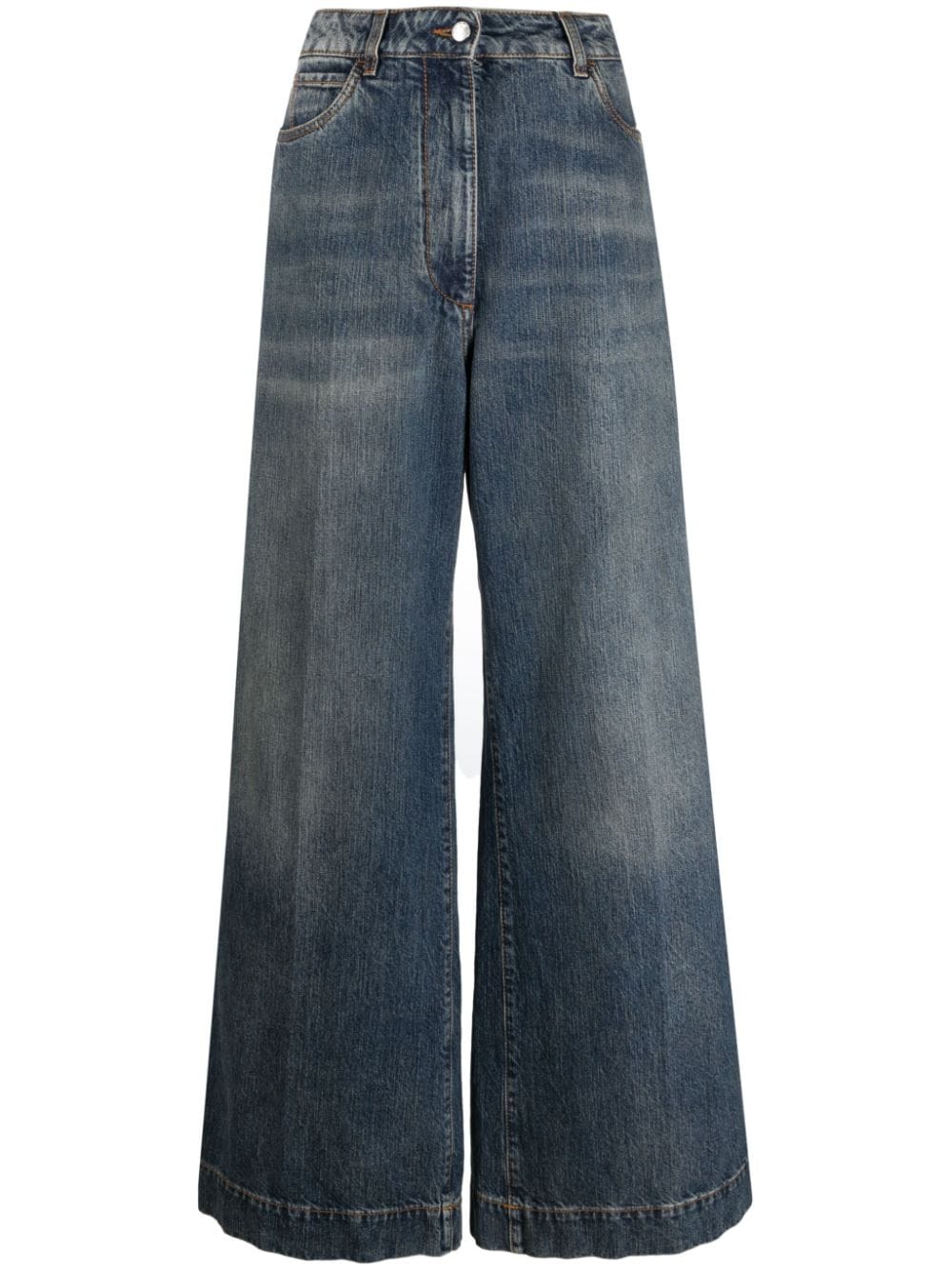 Etro High-Rise Flared Jeans with Pegaso Embroidery Blue Blue